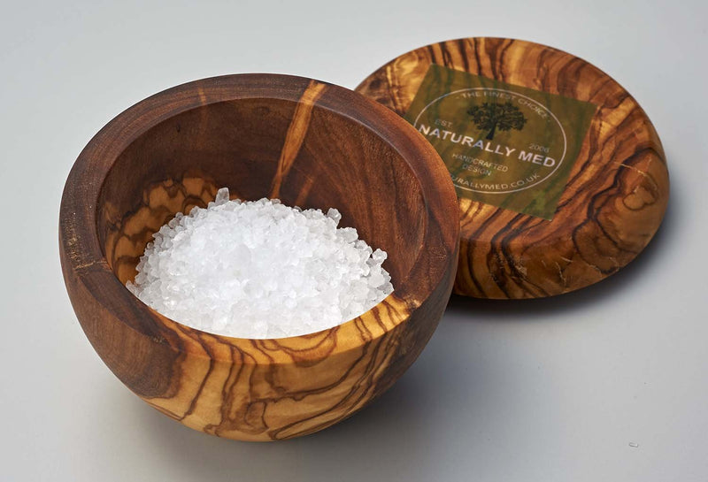 [Australia - AusPower] - Naturally Med Olive Wood Sugar Pot/Salt Keeper 