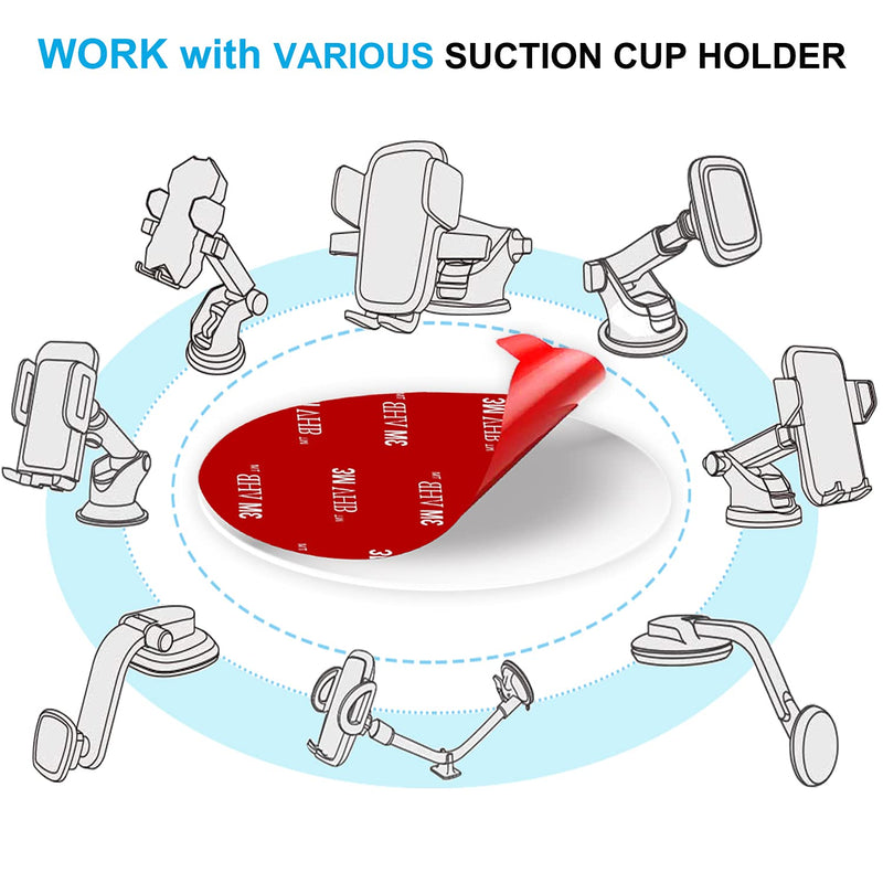 [Australia - AusPower] - 9 PCS Adhesives Pads for Suction Cup Mount, 80mm(3.15 inches) Transparent Double-Sided Sticky Pad Windshield Mount Adhesives for Dashboard Mounting Disk and Windshield Camera, GPS, Car Phone Mount 