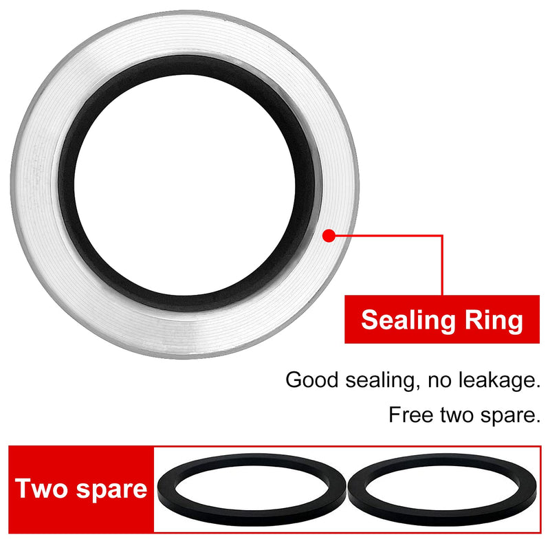 [Australia - AusPower] - SAFBY 2 PCS Aluminum Global Type F Cam and Groove Hose Fitting,1.5“ Plug x 1.5” NPT Male with 2 PCS 1.5 Camlock Gasket Fitting (1.5") 1.5 Inch 