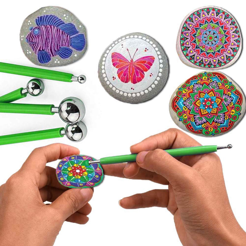 [Australia - AusPower] - ABenkle 10Pcs Dotting Tools Ball Styluses for Rock Painting, Pottery Clay Modeling Embossing Art Mandala Green 