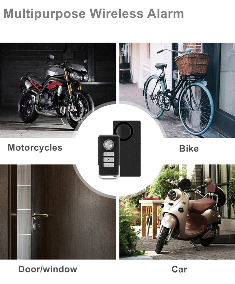 [Australia - AusPower] - Wsdcam Wireless Vibration Alarm with Remote Control Anti-Theft Alarm Bike/Motorcycle/Vehicle Security Alarm, 110db Loud, Door and Window Alarm 
