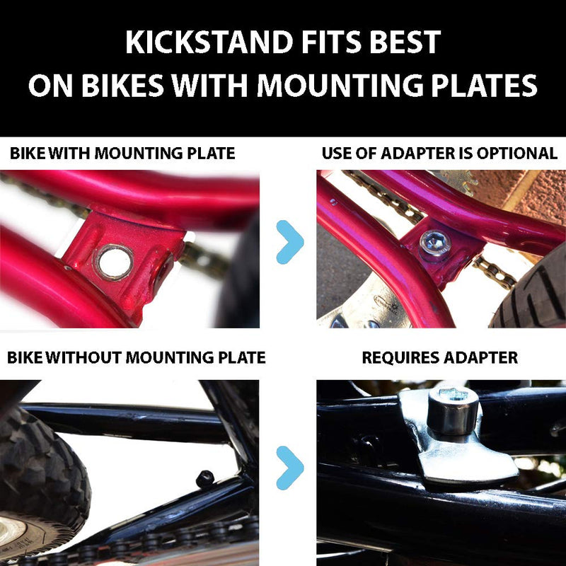 [Australia - AusPower] - Lumintrail Center Mount Bike Kickstand Adjustable Height fits Most 24” 26” 28” 700c Bicycles Black 
