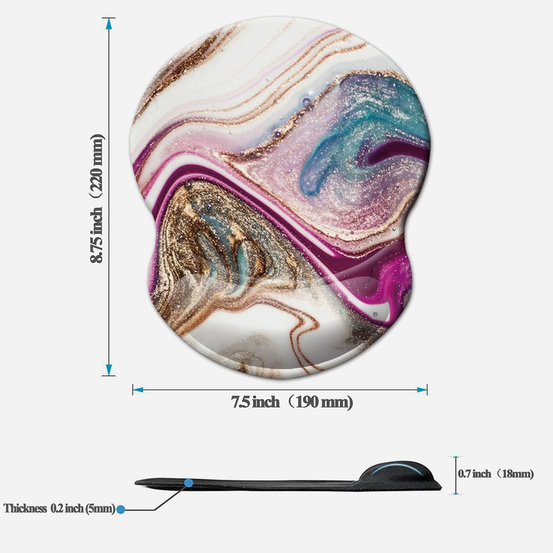 [Australia - AusPower] - Mouse Pad with Wrist Support, Non Slip Mousepad Wrist Rest for Office, Computer, Laptop & Mac- Durable & Comfortable & Lightweight Ergonomic Support Mouse Mat (Beige Purple Marble-Wrist) Beige Purple Marble-wrist 