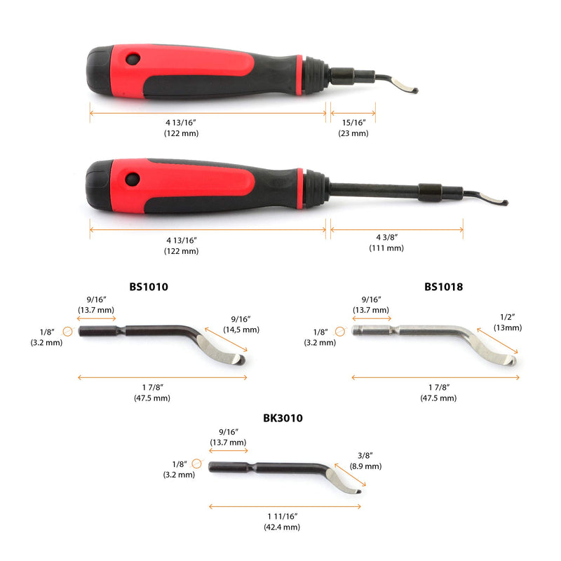 [Australia - AusPower] - AFA Tooling Long Reach Deburring Tool with 30 High-Speed Steel Rotary Burr Removal Blades Tool+30blades 