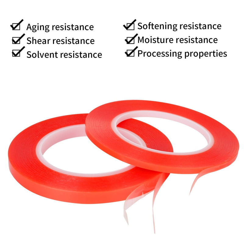 [Australia - AusPower] - Double Sided Adhesive Tape Kaisiking 5mm / 10mm x 25M Heat Resistant High Adhesion Transparent Acrylic Tape, LCD Screen Repair Sticker for Cell Phone Touch Screen Repair 2pcs (5mm+10mm) 