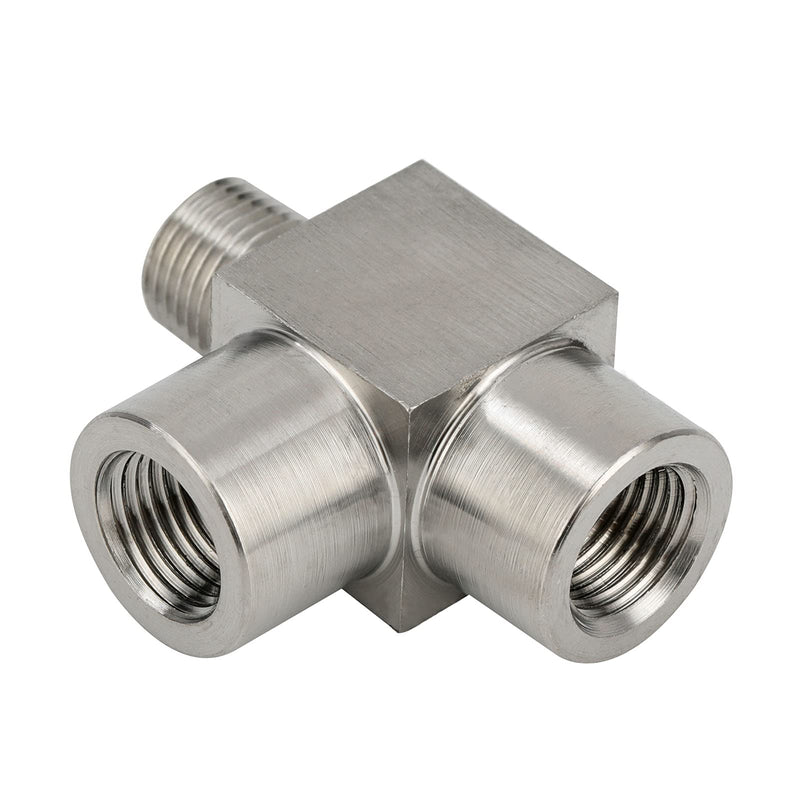 [Australia - AusPower] - Metalwork 304 Stainless Steel Pipe Fitting, Street Tee, Male Run Tee, 1/8" NPT Male x 1/8" NPT Female x 1/8" NPT Female, 1 Pc 