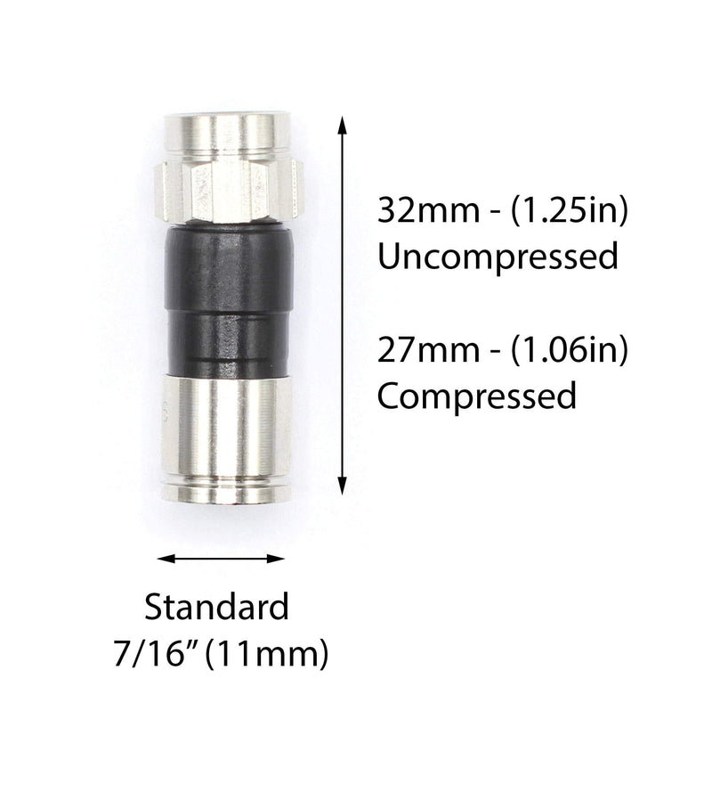 [Australia - AusPower] - THE CIMPLE CO Coaxial Cable Compression Fitting - 50 Pack Connector - for RG6 Coax Cable - with Weather Seal O Ring and Water Tight Grip Silver 
