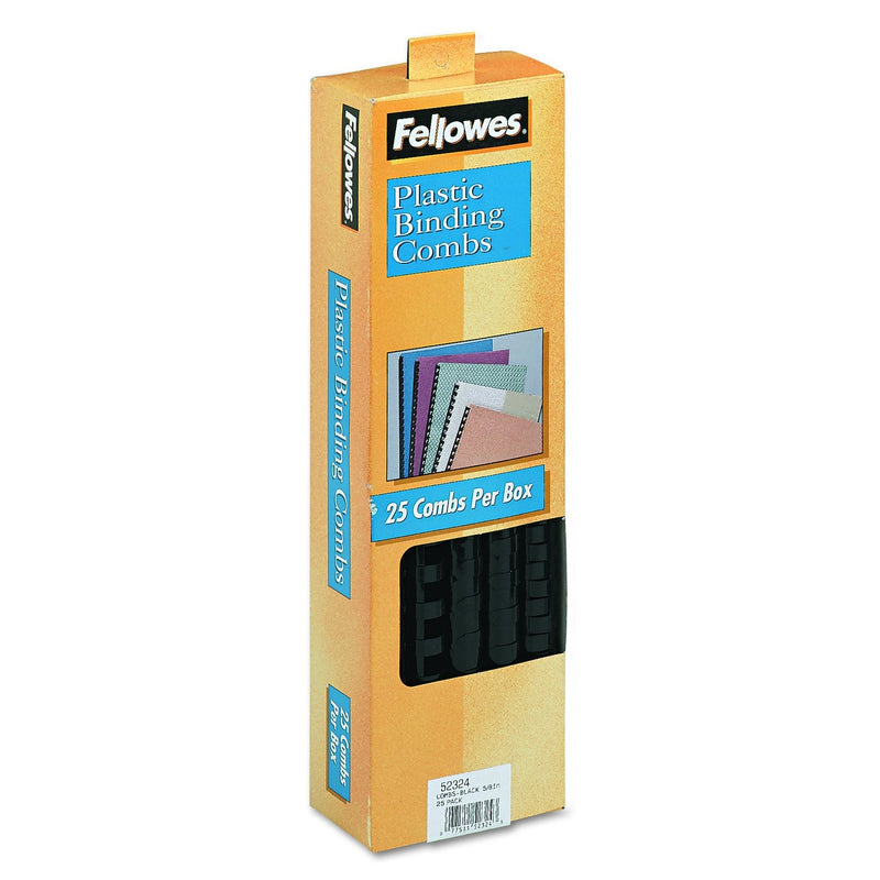 [Australia - AusPower] - Fellowes Binding Combs Plastic Black 5/8 Inch 25 Pack (52324) 
