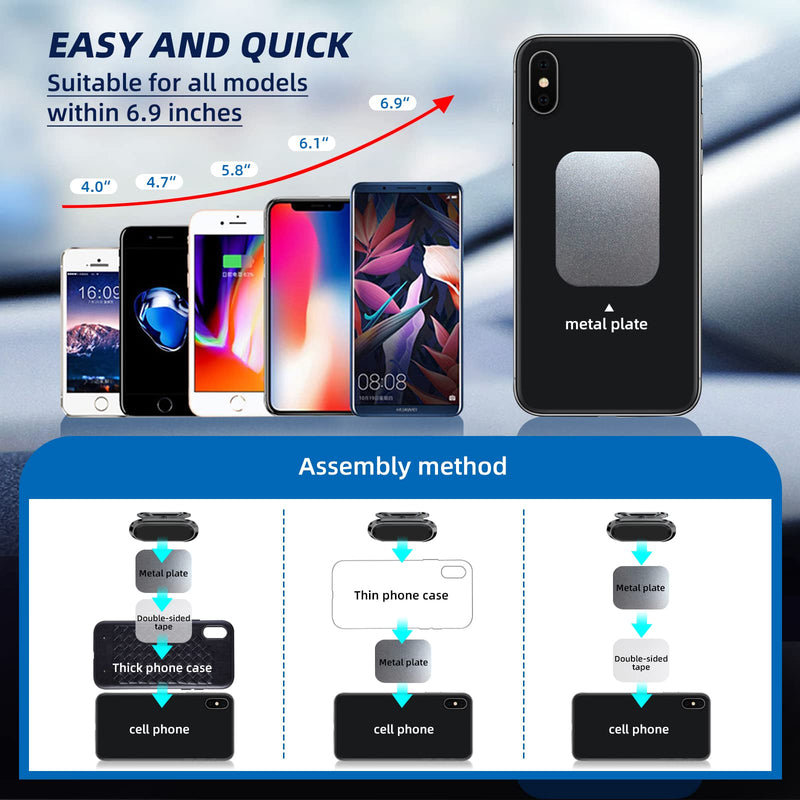 [Australia - AusPower] - Gift2u Magnetic Phone Mount for Car Dashboard 360° Rotation Cell Phone Mount Kits with Strong Magnets, Compatible with iPhone 13 12 Pro XR XS Samsung Galaxy Note 20 S20 S21, and All Phones Black 