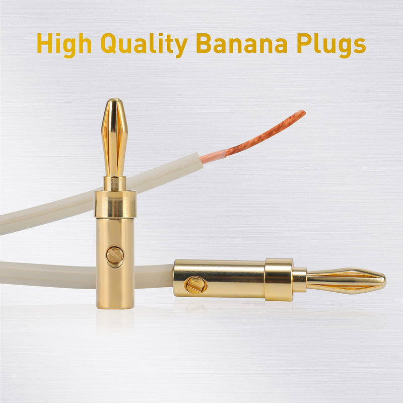[Australia - AusPower] - Kfulid Gold Plated Banana Plug,Dual Closed Screw Type Speaker Connector for Speaker Wire, Receiver/Surround Sound System,Amplifiers,Speakers,Sub-woofer Cable and Audio Gear. 