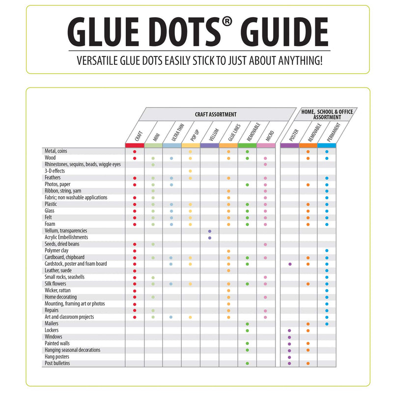 [Australia - AusPower] - Mini Glue Dots 33583 300 Count Glue Dots With Dispenser Mini .1875" Acid Free, Multicolor 