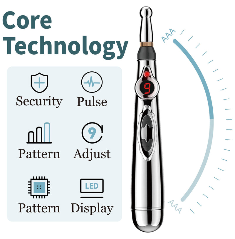 [Australia - AusPower] - UYGHHK Acupuncture Pen, Electronic Pain Relief Therapy, Meridian Energy Massager Pen Self Massage Tools Muscle Healing (Copper) Copper 