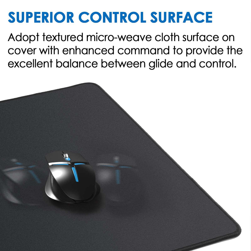 [Australia - AusPower] - KTRIO Large Gaming Mouse Pad with Stitched Edges, Extended Mousepad with Superior Micro-Weave Cloth, Non-Slip Base, Water Resist Keyboard Pad, Desk Mat for Gamer, Office & Home, 31.5 x 11.8 in, Black X-Large (31.5" x 11.8") Black Stealth 