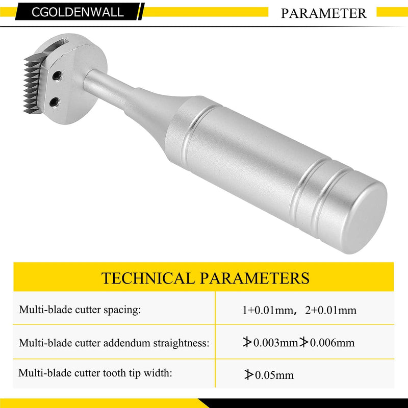 [Australia - AusPower] - CGOLDENWALL Cross Hatch Adhesion Tester Cross-Cut Tester Kit Multi-blades Cutter Spacing: 1 +0.01mm, 2+0.01mm, 3+0.01mm with Plastic Packing Box 