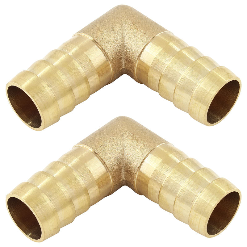 [Australia - AusPower] - Zorfeter 2 Pack Brass Hose Barb Fitting 5/8" 16mm Hose ID/Hose Barb 90 Degree L Right Angle Elbow Barbed Brass Fitting 5/8 inch to 5/8 inch 