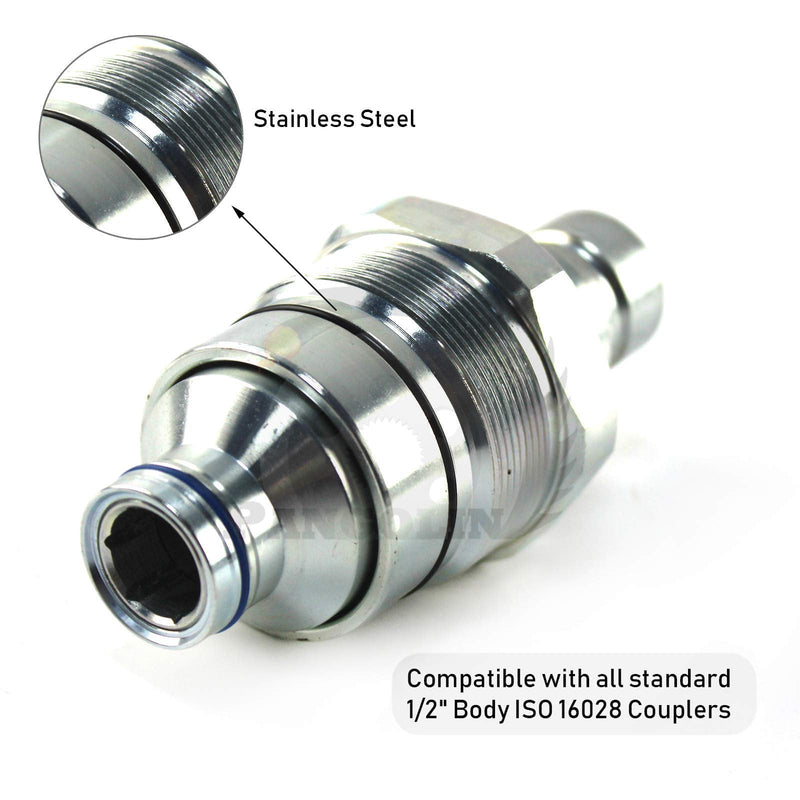 [Australia - AusPower] - PANGOLIN 7246799 Hydraulic Male Flat Face Quick Connect Coupler 48mm Thread Diameter Hydraulic Coupler for Bobcat T180 T190 T200 T250 T300 T320 Excavator E32 E32i Parts, 3 Month Warranty 