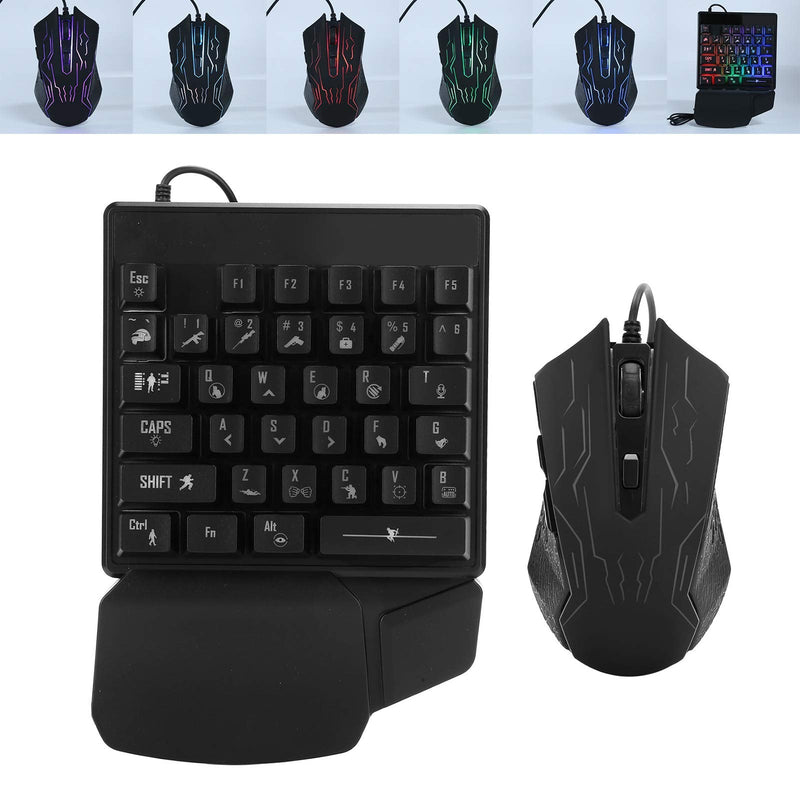 [Australia - AusPower] - 214 Keyboard and Mouse Combo,Wired USB One‑Handed Computer Gaming Keyboard and Mouse Set,for Game Lovers 