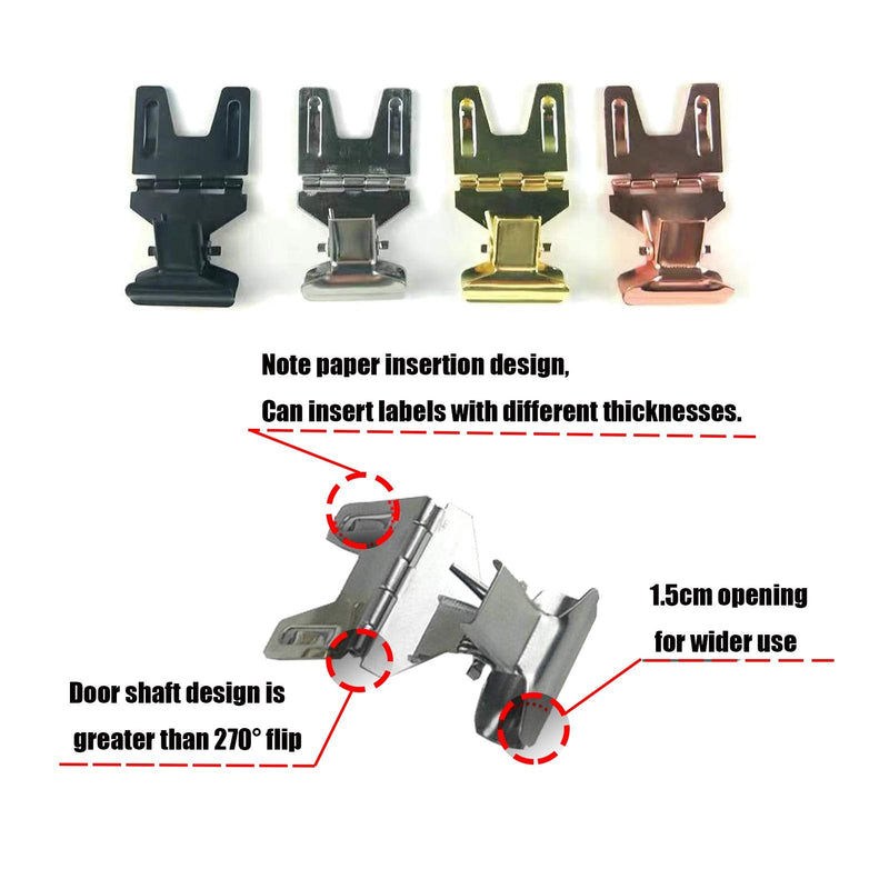 [Australia - AusPower] - Metal POP Clip Sign Stand Holder, Bread Store Price Tag Card Holder, Advertising Display Clip Holder (Black, 20Pack) Black 