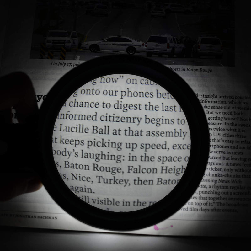 [Australia - AusPower] - Magnifying Glass with Light, 10X Handheld Large Magnifying Glass 12 LED Illuminated Lighted Magnifier for Macular Degeneration, Seniors Reading, Soldering, Inspection, Coins, Jewelry, Exploring 