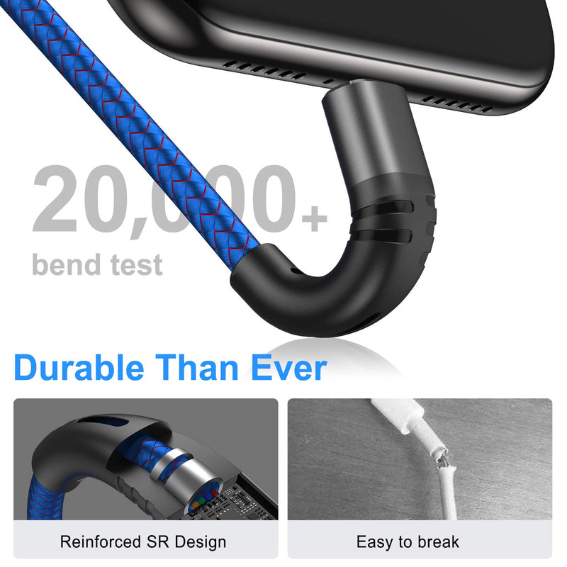 [Australia - AusPower] - Micro USB Cable 3ft Android Phone Charger 2-Pack Premium Nylon Braided Fast Durable Charging Cord for Samsung Galaxy S7 S6 Edge J7 S5,Note 5 4,LG,HTC,Sony,Xbox One, PS4,Kindle,MP3,Tablet(Blue) 3foot blue 