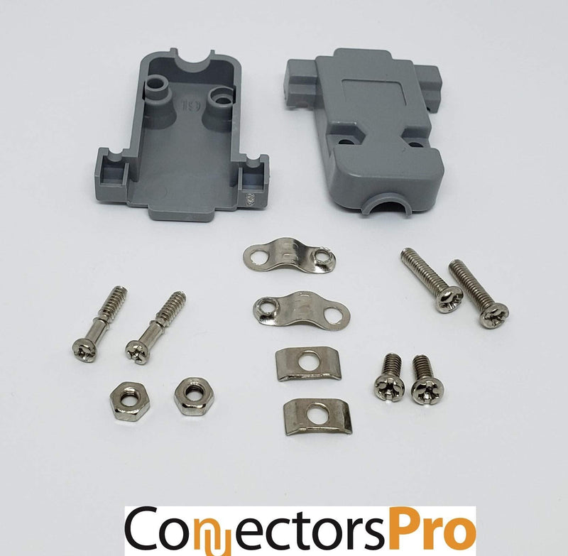 [Australia - AusPower] - Pc Accessories - Connectors Pro 10-Pack DB9 Gray Plastic Hood DB-9/HD15 Connectors Short Screws, 10 Packs 