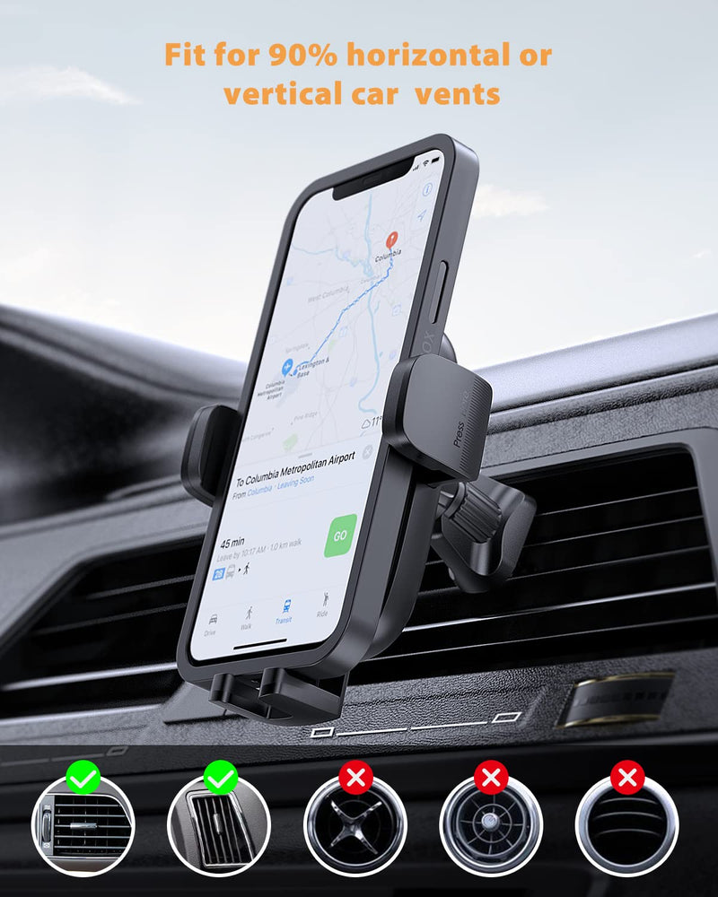 [Australia - AusPower] - Car Phone Holder Mount[Upgraded Clip]Phone Holder for Car [Ultra Stable] Air Vent Car Phone Mount [Case Friendly]Universal Cell Phone Automobile Cradles Compatible with All Smartphones, iPhone Samsung Black 