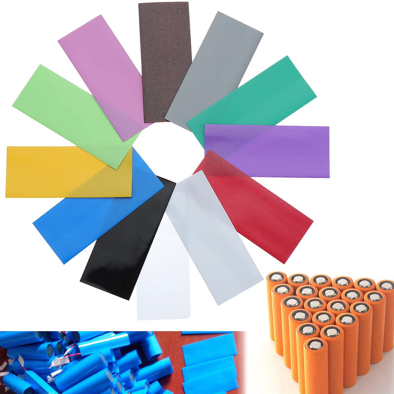 [Australia - AusPower] - OCR Flat PVC Heat Shrink Tubing Battery Wrap for 1x 18650 Battery 300PCS(29.5mm *12 Colors) 29.5mm *12 Colors 