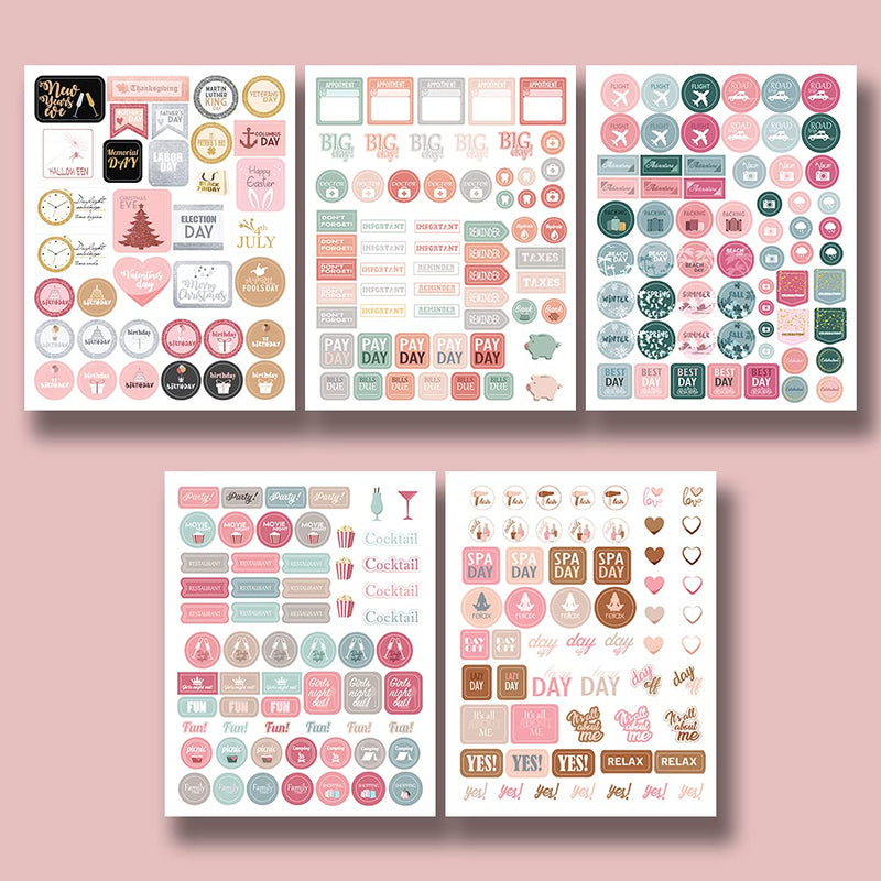 [Australia - AusPower] - Planner Stickers 1000+ Stickers – Inspirational & Motivational, Cute & Aesthetic Stickers for Adults - Aesthetic Small Accessories & Sticker Pack for Planner, Organizer, Scrapbook and Journal Productivity Stickers 