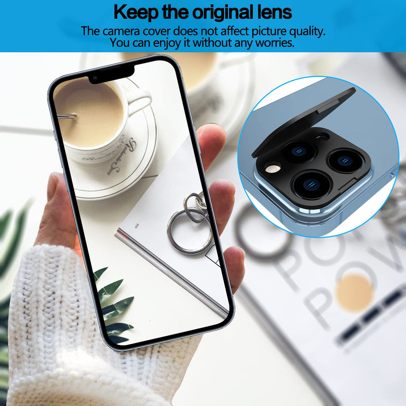 [Australia - AusPower] - YWXTW Camera Lens Protector Compatible with iPhone 13 Pro Max 6.7 Inch / iPhone 13 Pro 6.1 Inch, [Keep Original Camera] [Protect Your Privacy] [Full Coverage Design] 1 Pack 
