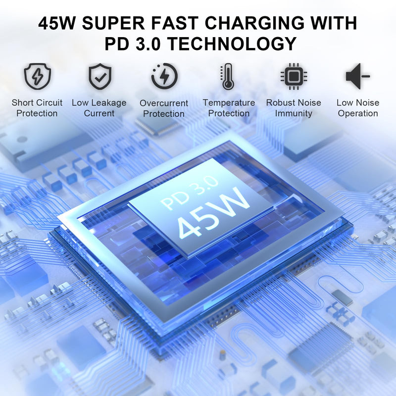 [Australia - AusPower] - 45W Samsung Type C Charger Block for Galaxy S22 Ultra, S23 Ultra, S22 Plus, S21, S23 Plus, Note 10, Note 20, Flip 5, Fold 5, Tab S9, S9 Ultra, S8, S7, S8, 45 Watt USB C Super Fast Charging 2.0 Charge 