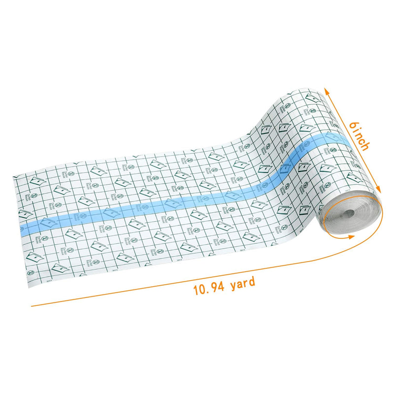 [Australia - AusPower] - Transparent Stretch Adhesive Bandage Waterproof Bandage Clear Adhesive Bandages Dressing Tape for (6 Inch x 10.94 Yard) 6x393.8 Inch (Pack of 1) 