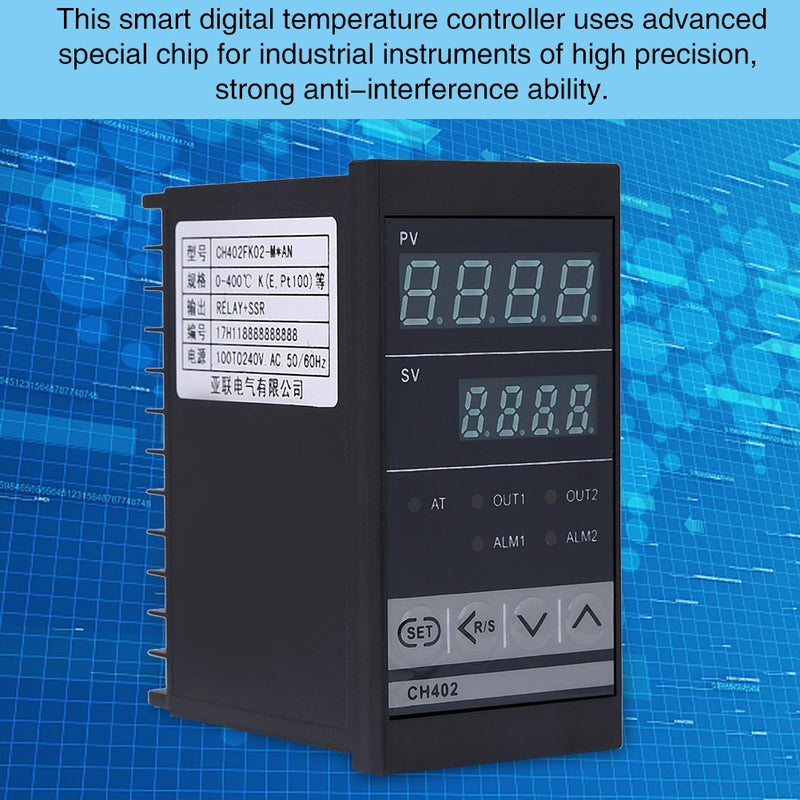 [Australia - AusPower] - CH402 AC85-264V High Precision Smart PID Temperature Controller Thermostat Relay TC/RTD Input 