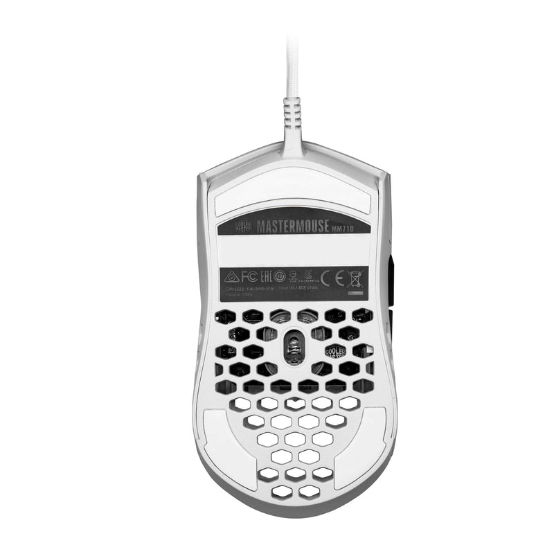 [Australia - AusPower] - Cooler Master MM710 53G Matte White Gaming Mouse with Lightweight Honeycomb Shell, Ultralight Ultraweave Cable, Pixart 3389 16000 DPI Optical Sensor 