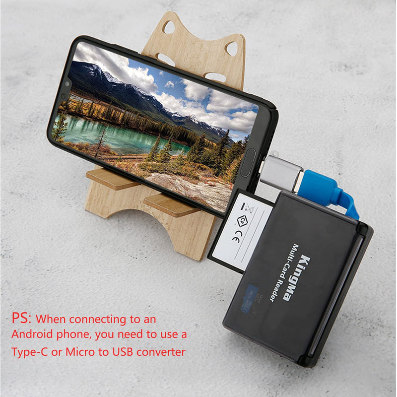 [Australia - AusPower] - SD Card Reader, 3 in 1 Portable USB 3.0 Card Adapter 5Gbps High Speed Square USB C to SD Card Extender Storage CF TF Reader for Windows Mac OS Linux 