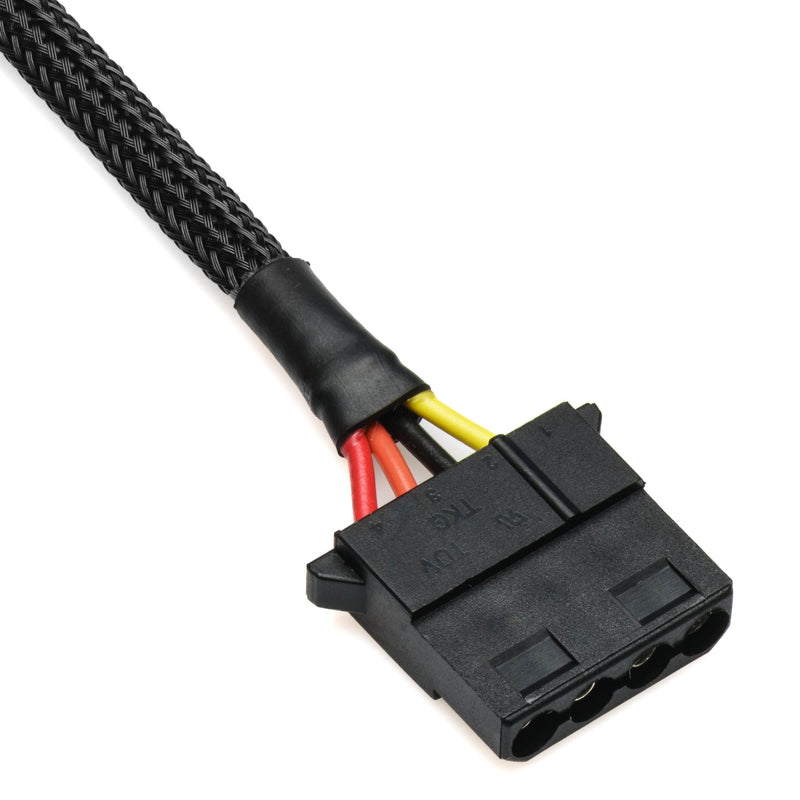 [Australia - AusPower] - CRJ 15-Pin SATA Power to 4-Pin Peripheral Molex 12" Sleeved Adapter Cable Single 4-Pin 1 