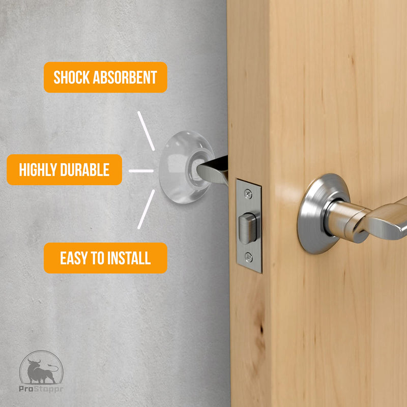 [Australia - AusPower] - Door Stoppers Wall Protector 2” (3 Pack) - Clear Door Bumpers with Strong Adhesive Glue - Shock Absorbent and Discreet Wall Protectors from Door Knobs 