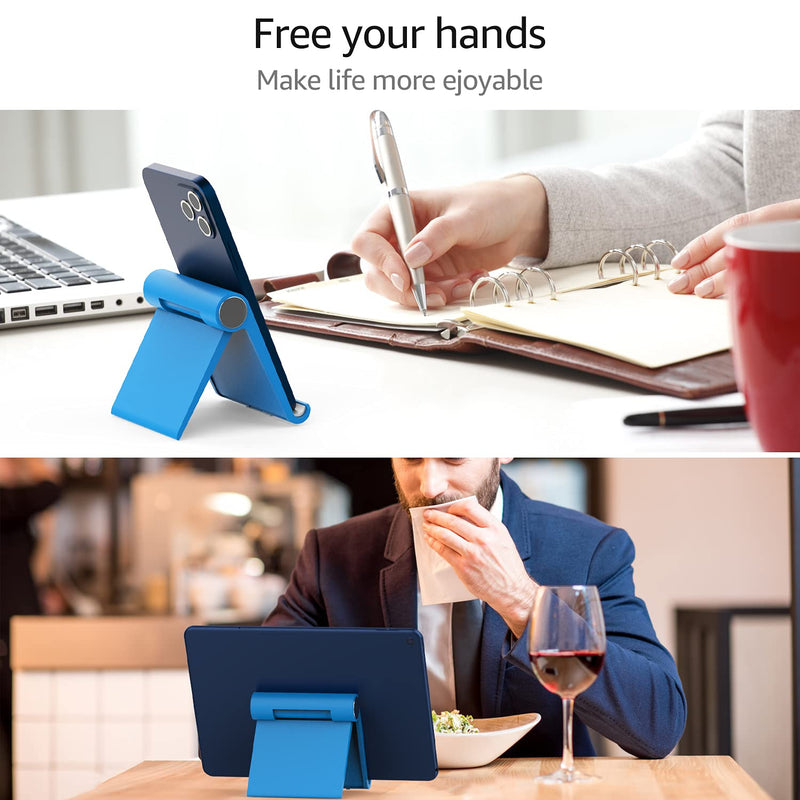 [Australia - AusPower] - Adjustable Tablet Stand, Desktop Phone Stand Holder Dock with Non-Slip Pad Compatible with iPhone 12/11/XR XS Max X/8/7 Plus/7/6s/6/5/4 SE Android Smartphones and Tablets(4-12") (Blue-2X-Large) Blue-2X-Large 