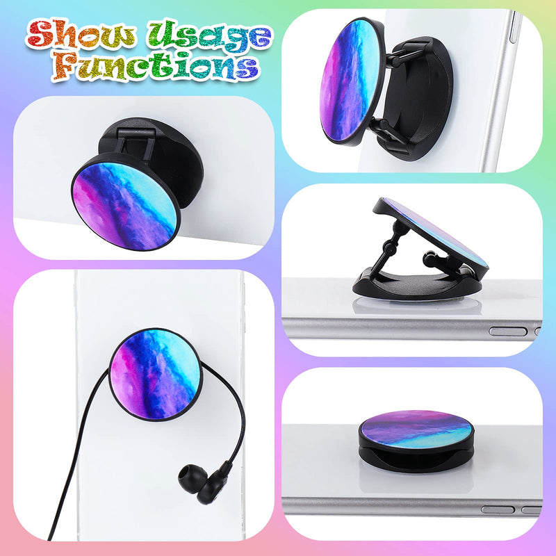 [Australia - AusPower] - 9 Pieces Cell Phone Grip Holder Collapsible Phone Holder Colorful Self-Adhesive Finger Ring Sublimation Phone Holders for Smartphone and Tablets (Nebula) Nebula 