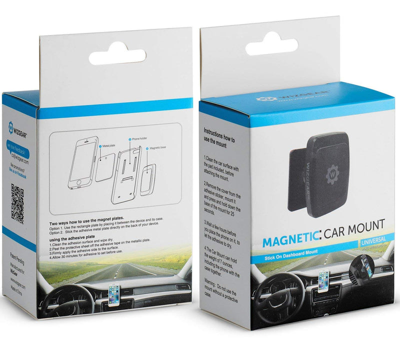 [Australia - AusPower] - WixGear Universal Stick On Dashboard Magnetic Car Mount Holder, for Cell Phones and Mini Tablets with Fast Swift-snap Technology, (New Rectangle Stronger Design) 