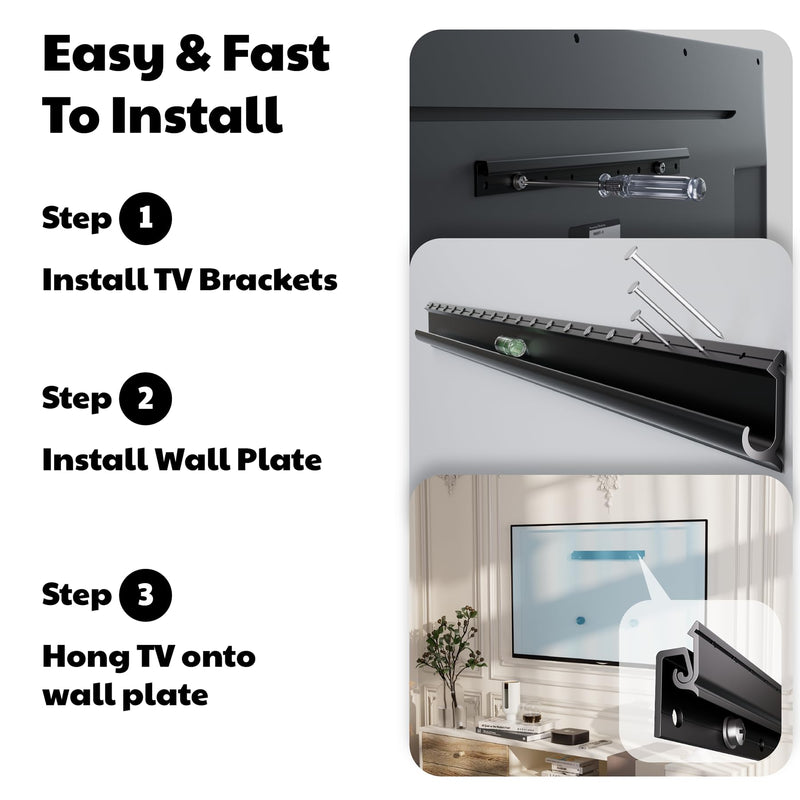 [Australia - AusPower] - EZISE Studless TV Drywall Mount for 12-55 Inch Flat Screen, Slim No Drill TV Wall Mount Holds up to 100 lbs, No Stud Easy Install with Nails, Max VESA 400x400mm 