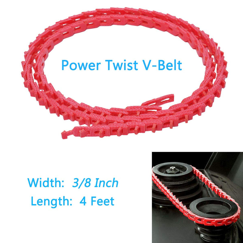 [Australia - AusPower] - 4 FT Power Twist V-Belt 3/8-Inch x 4 Feet Z Type, Adjustable Link V-Belt Perfect for Lathes, Table Saws & Woodworking Tools 