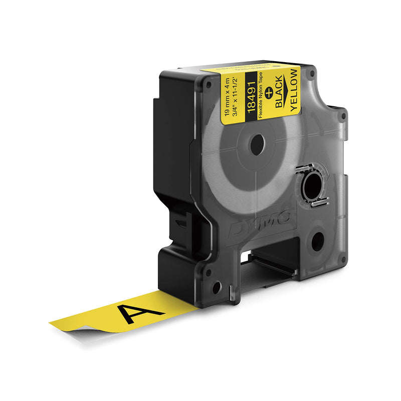 [Australia - AusPower] - DYMO Industrial Labels for DYMO Industrial RhinoPro Label Makers, Black on Yellow, 3/4", 1 Roll (18491) 3/4" Standard Packaging 
