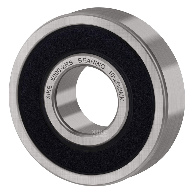 [Australia - AusPower] - XiKe 10 Pcs 6000-2RS Double Rubber Seal Bearings 10x26x8mm, Pre-Lubricated and Stable Performance and Cost Effective, Deep Groove Ball Bearings. 6000-2RS Size 10x26x8mm 