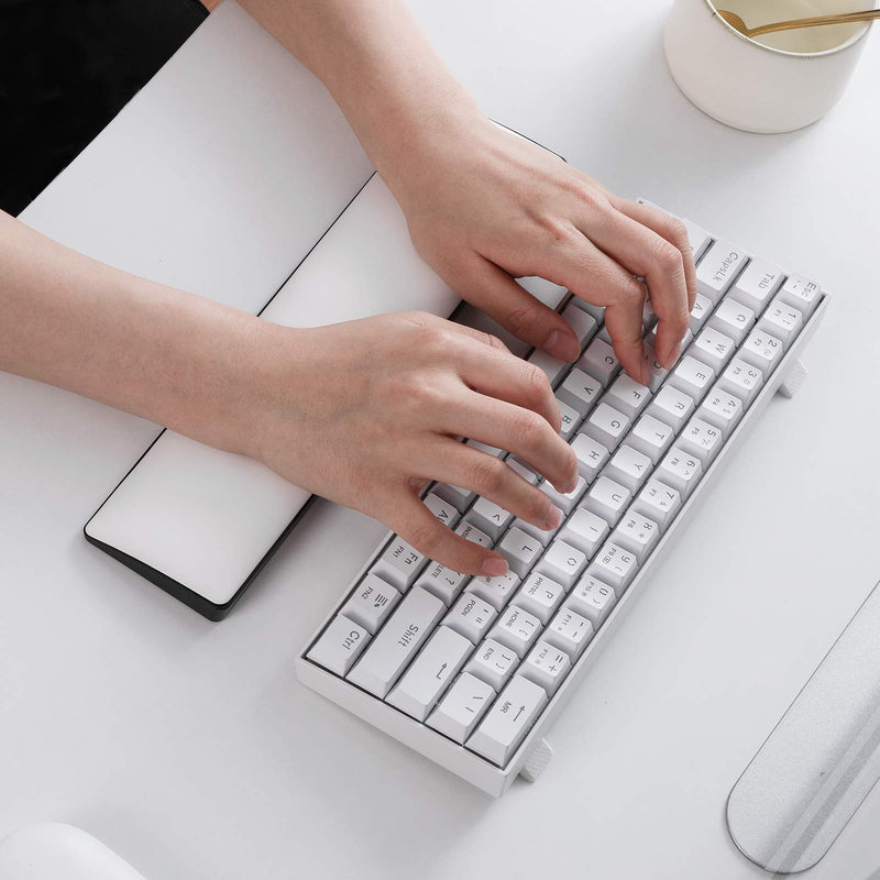 [Australia - AusPower] - LTC Keyboard Wrist Rest, Cushion Support Pads for Keyboard, for Office, Gaming, Computer PC Laptop Mac Typing, with PU Leather & Anti-Slip Rubber Base, Angle Inclined (60% Compact, White) 60% Compact 