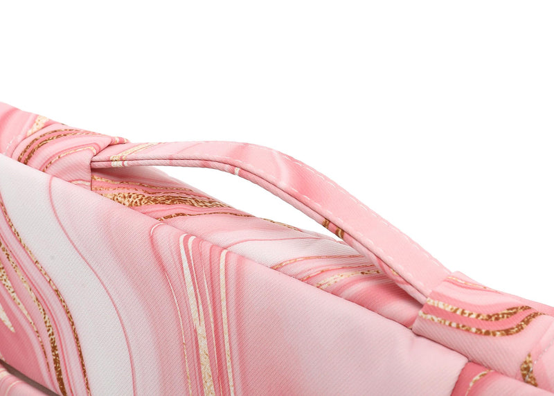 [Australia - AusPower] - SANFAN 360° Protective Laptop Sleeve Case Bag with 2 Pockets,Laptop Cover with Handle and Luggage Strap for MacBook Pro 16 inch and 15 inch-15.6 inch Laptop (Pink Marble) Pink Marble 