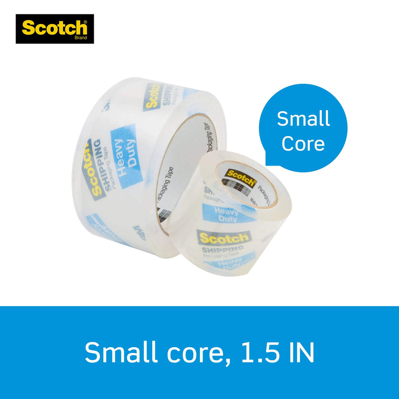 [Australia - AusPower] - Scotch Heavy Duty Packaging Tape, 1.88" x 19.4 yd, Designed for Packing, Shipping and Mailing, Strong Seal on All Box Types, 1.5" Core, Clear, 1 Roll with Dispenser (142-700-H) 1.88" x 19.4 yds 