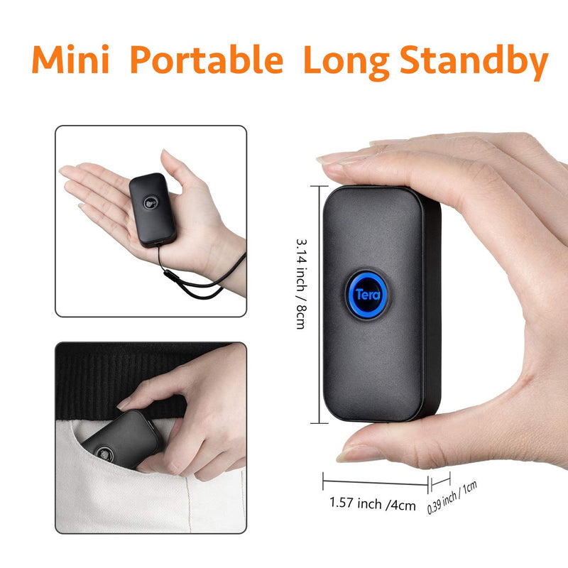 [Australia - AusPower] - Tera 1D Bluetooth Mini Barcode Scanner, 3-in-1 Bluetooth & USB Wired & 2.4G Wireless Laser 1D Bar Code Reader, Portable Barcode Scanner Work with iOS, Windows, Android, for Tablet or Computer, 5200C Blue 
