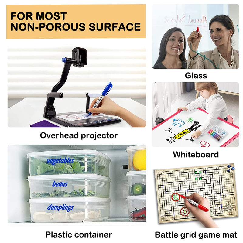 [Australia - AusPower] - Wet Erase Markers, Shuttle Art 15 Pack Blue 1mm Fine Tip Smudge-Free Markers, Use on Laminated Calendars, Overhead Projectors, Schedules, Whiteboards, Transparencies, Glass, Wipe with Water 