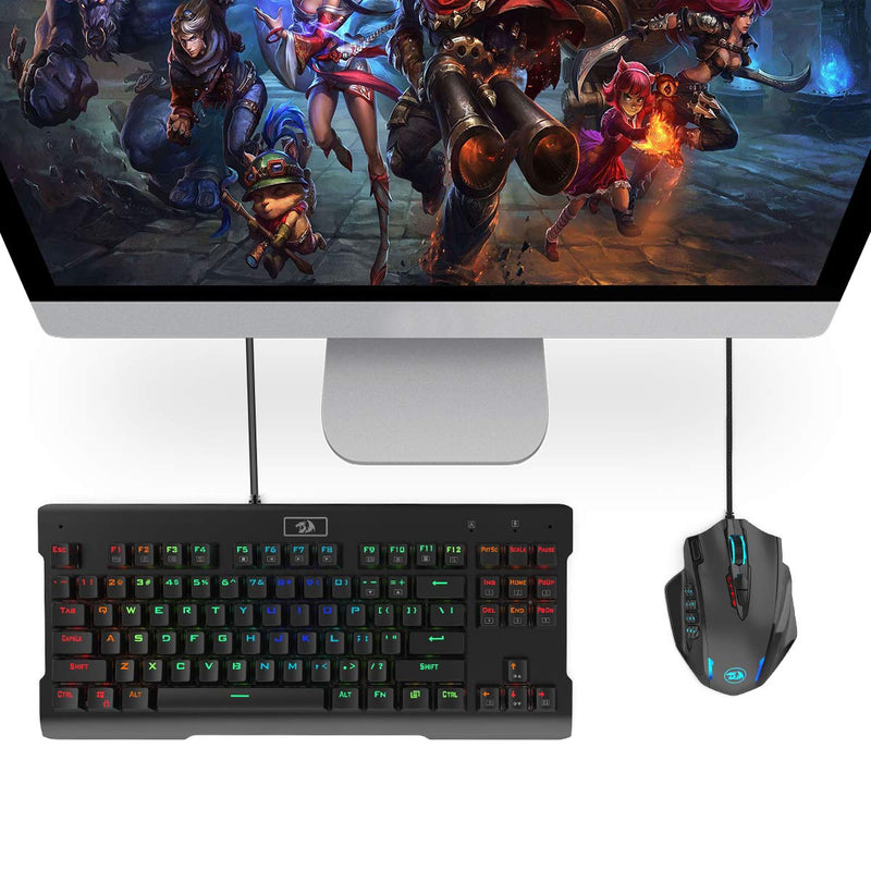 [Australia - AusPower] - Redragon M908 Impact RGB LED MMO Mouse with Side Buttons Optical Wired Gaming Mouse with 12,400DPI, High Precision, 20 Programmable Mouse Buttons Black Wired 