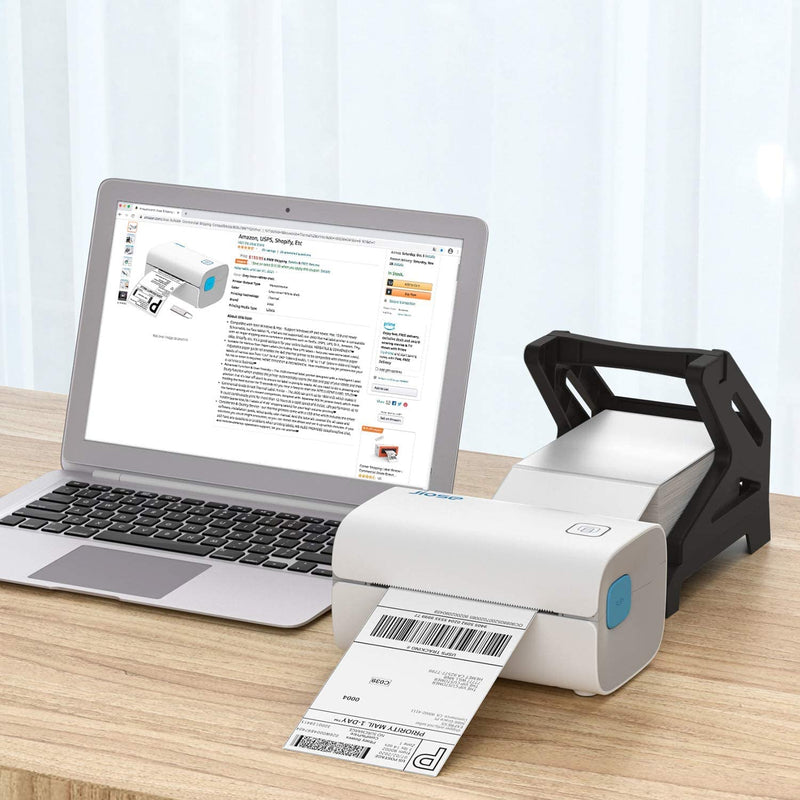 [Australia - AusPower] - Jiose Label Holder, Thermal Label Holder for Rolls and Fan-Fold Labels, Work with Desktop Label Printer (Black) 